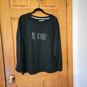 Rae Dunn Be Kind Sweatshirt Crew Pull Over Black 2XL